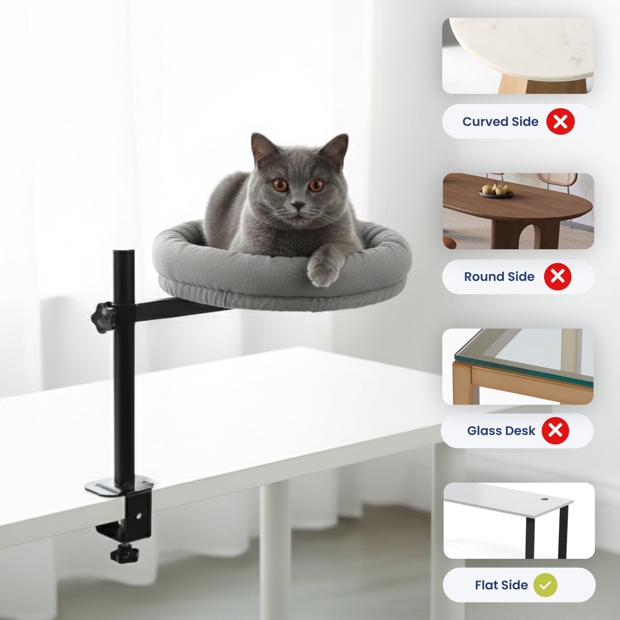 PawsPik® Adjustable 360° Desk Cotton Cat Nest Bed