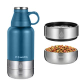 PawsPik Travel 3-in-1 Dog Water Bottle & Bowl Set, Blue