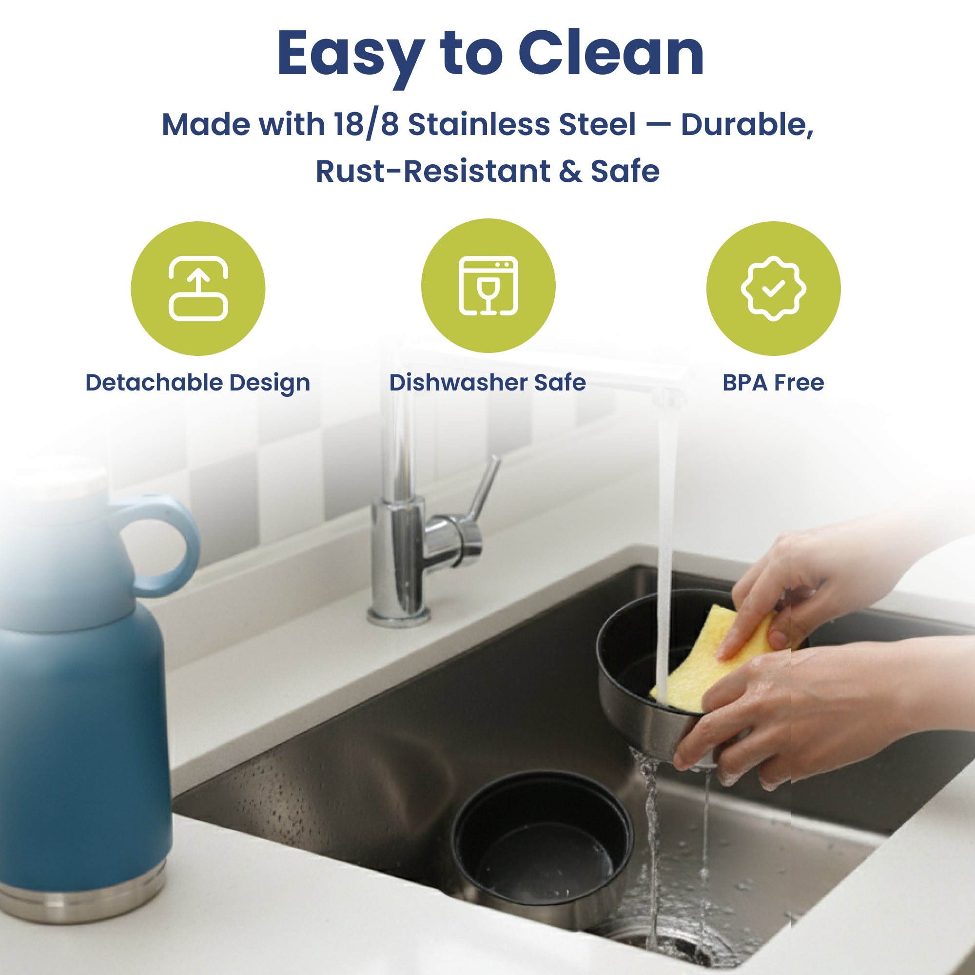 PawsPik Travel 3-in-1 Dog Water Bottle & Bowl Set, Blue