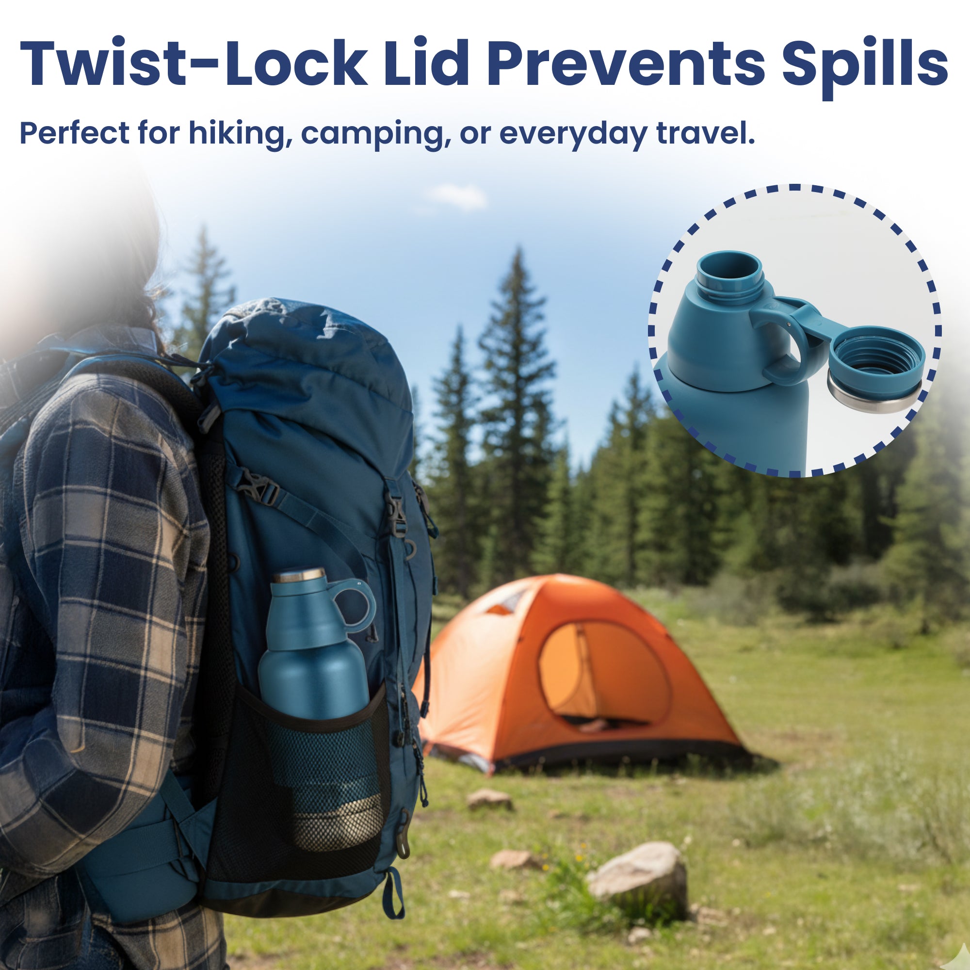 PawsPik Travel 3-in-1 Dog Water Bottle & Bowl Set, Blue