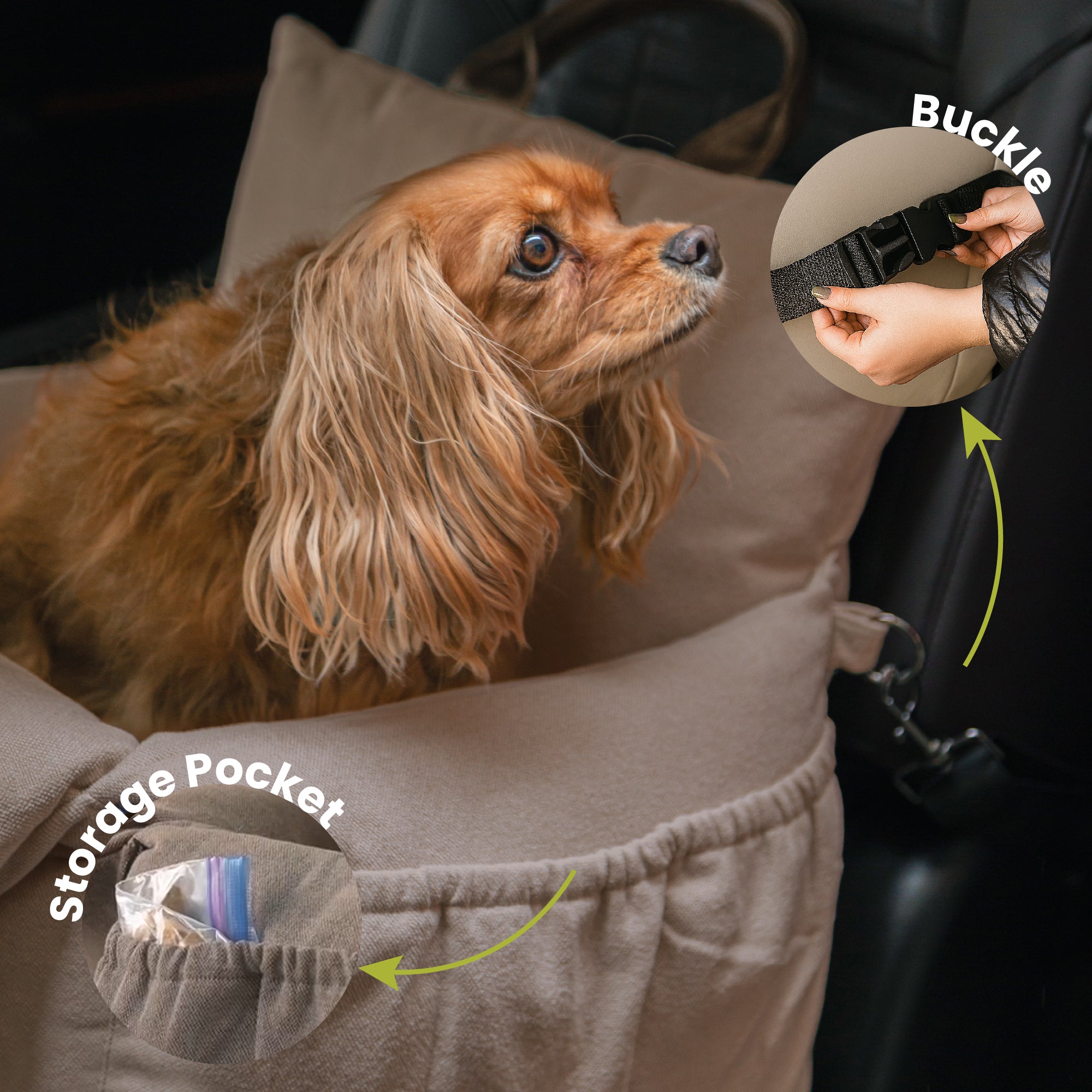 PawsPik® Convertible Plush 3-in-1 Pet Carrier, Travel Bed & Car Seat,