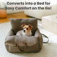Load image into Gallery viewer, PawsPik® Convertible Plush 3-in-1 Pet Carrier, Travel Bed & Car Seat, Chestnut Brown, Medium
