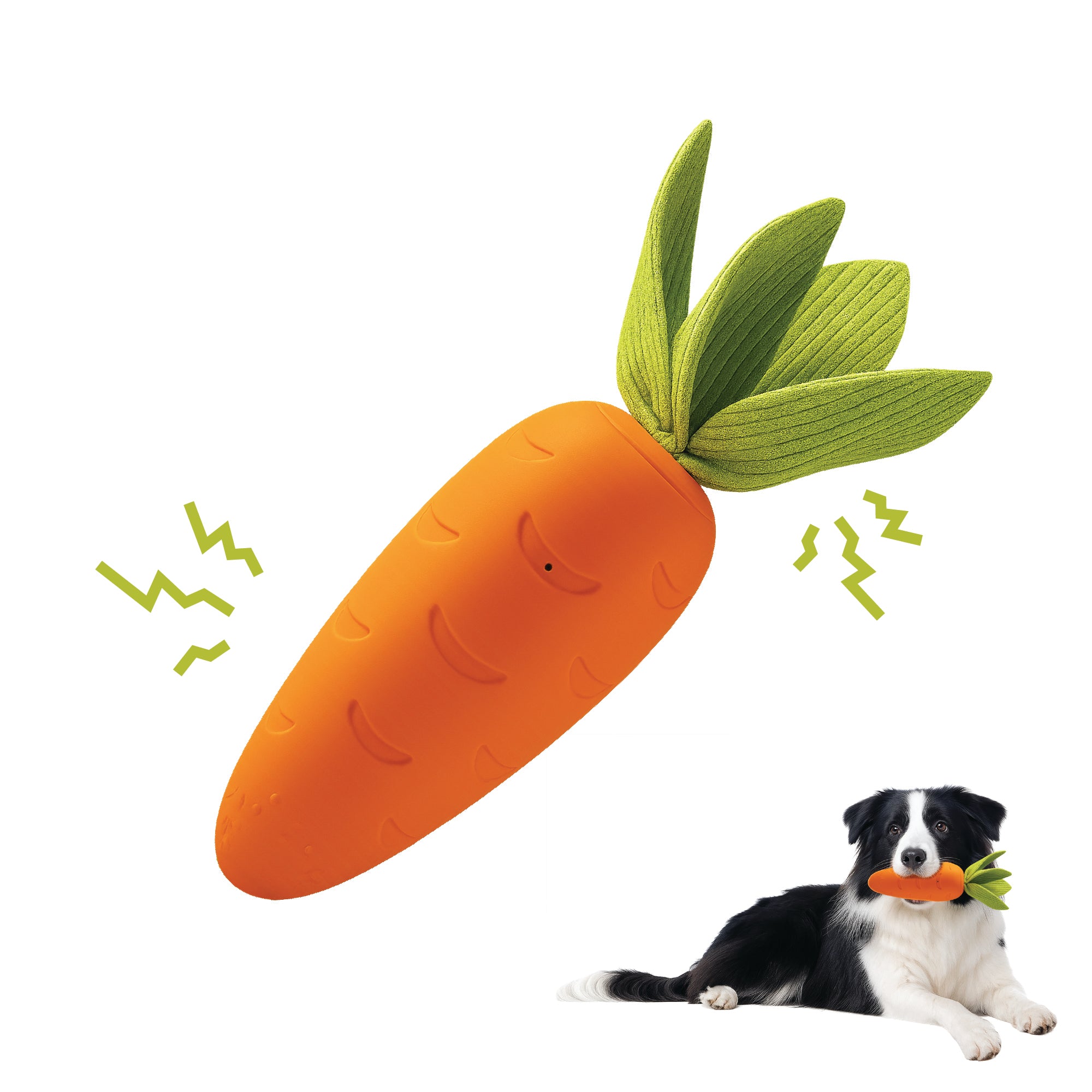 PawsPik® Carrot Natural Rubber Dog Chew Toy