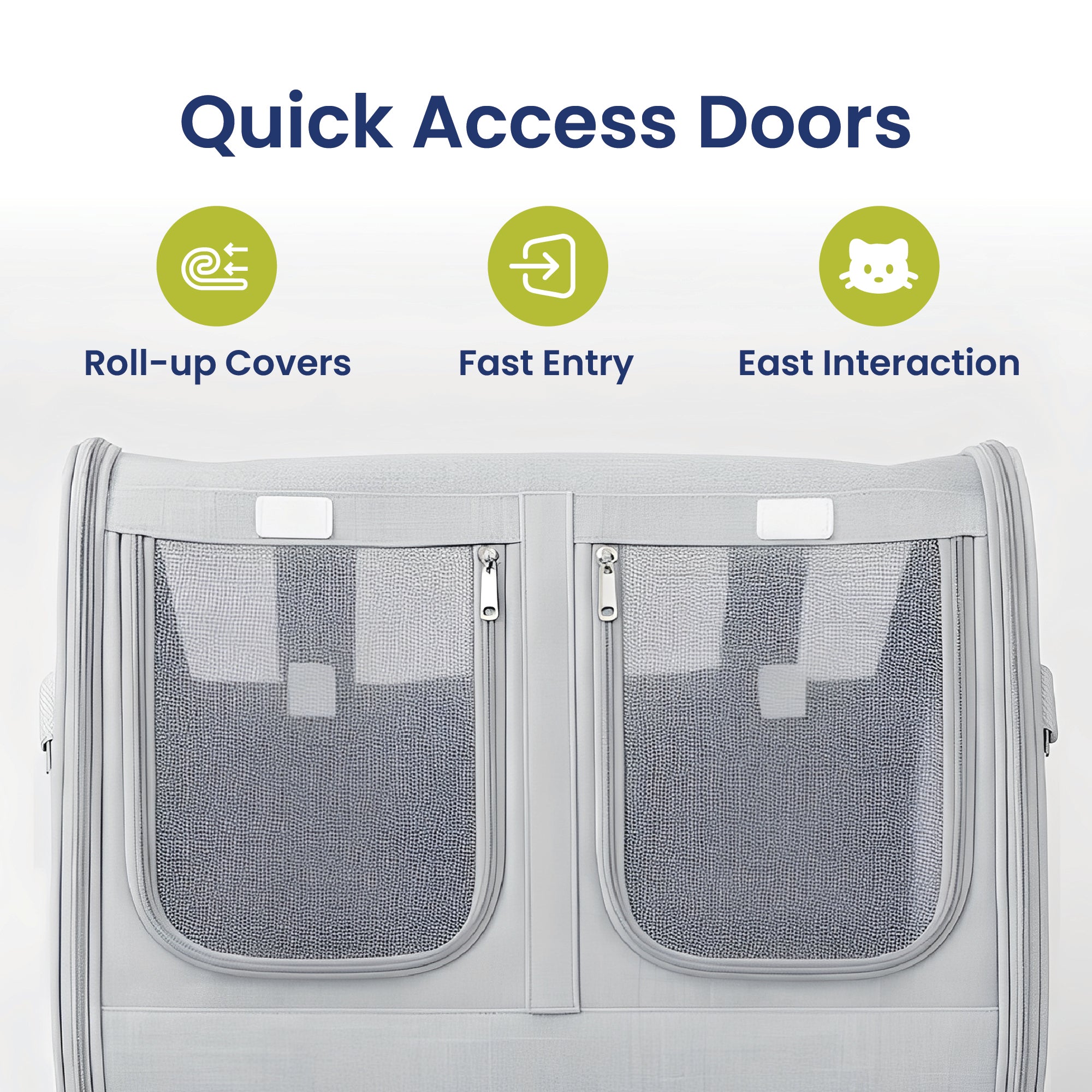 PawsPik® Portable Dual-Pet Dog & Cat Carrier, Light Gray