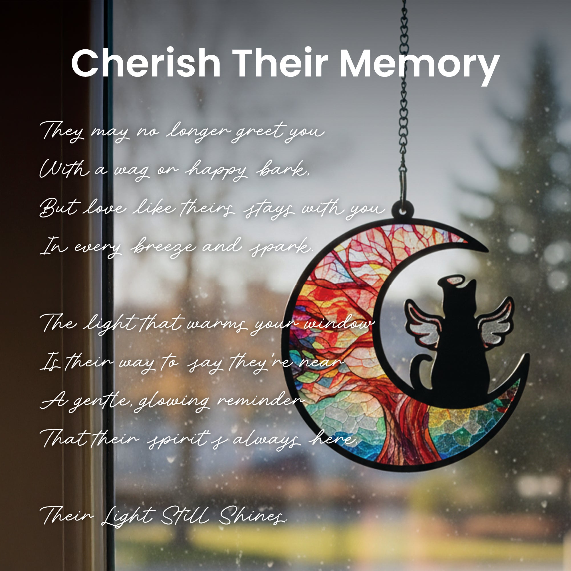 PawsPik® Personalized Angel Memorial Pet Suncatcher with Sympathy Card