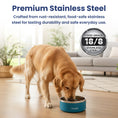 Load image into Gallery viewer, PawsPik® Stainless Steel Double Wall Slow-Feed Puzzle Dog Bowl, 64 oz
