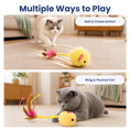 Load image into Gallery viewer, PawsPik® Interactive Spinning Feather Chick Electronic Plush Cat Toy, Yellow
