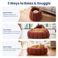 Load image into Gallery viewer, PawsPik® 3-in-1 Convertible Plush Cave & Donut Bolster Dog & Cat Bed, Medium
