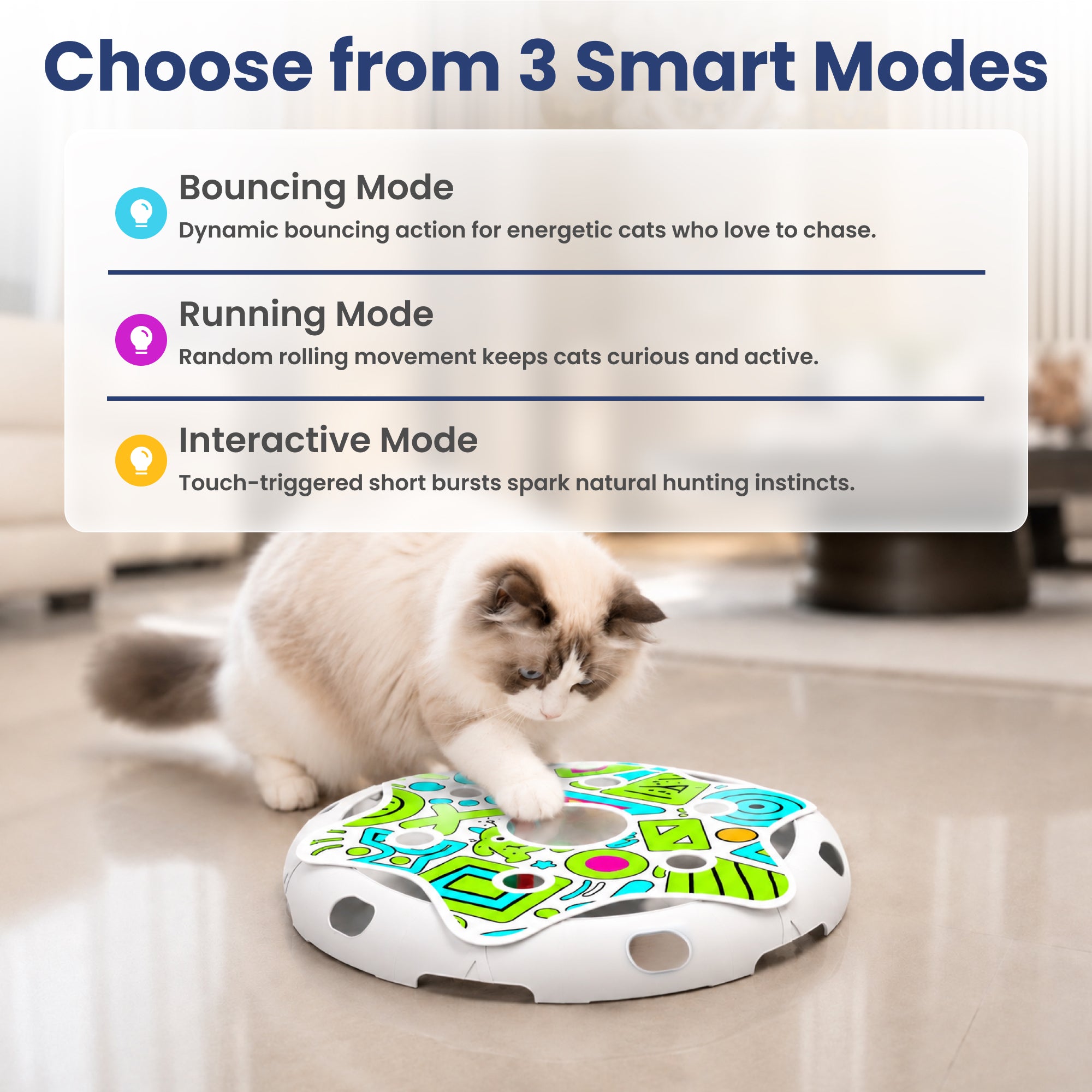 PawsPik® Spin & Chase Interactive Smart Cat Toy