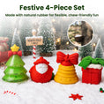 Load image into Gallery viewer, PawsPik® Christmas Bundle Holiday Squeaky & Dental Chew Dog Toy, 4 count
