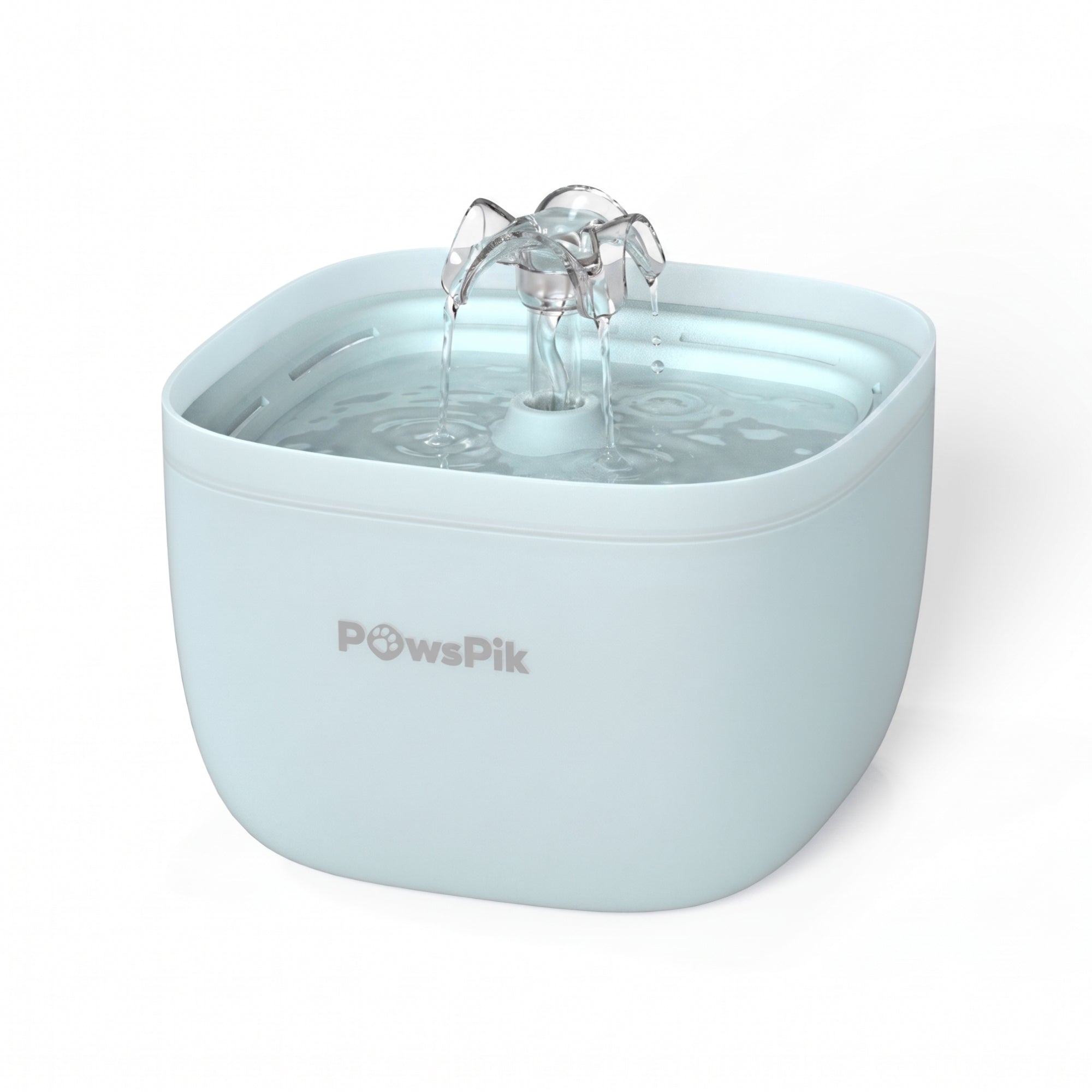 PawsPik® PURE-01 Automatic Plastic Cat Water Fountain, White