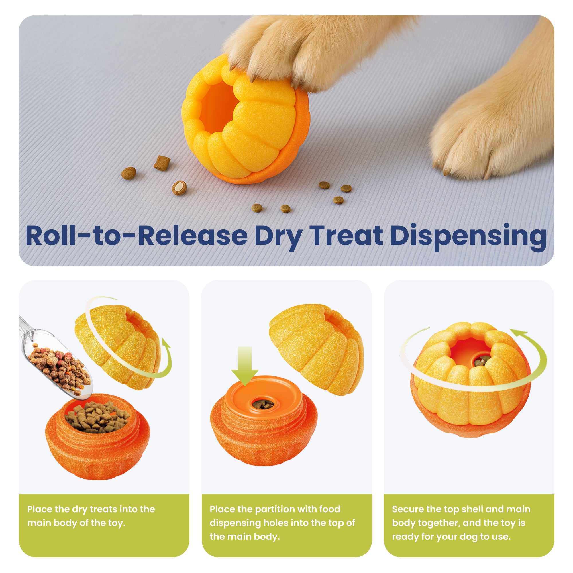 PawsPik® 2-in-1 Rolling Treat Dispenser & Frozen Lick Enrichment Dog T