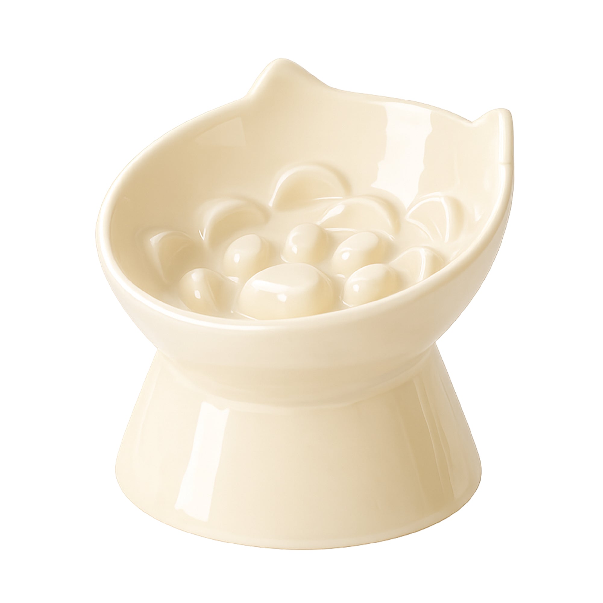 PawsPik® Lynx Ceramic Raised Slow Feeder Cat Bowl