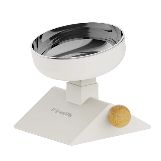 PawsPik® Adjustable Angle & Height Elevated Stainless Steel Dog & Cat Bowl