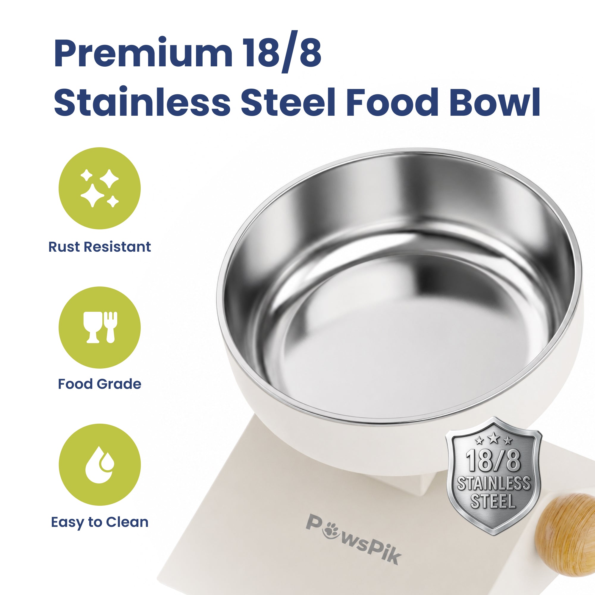 PawsPik® Adjustable Angle & Height Elevated Stainless Steel Dog Bowl