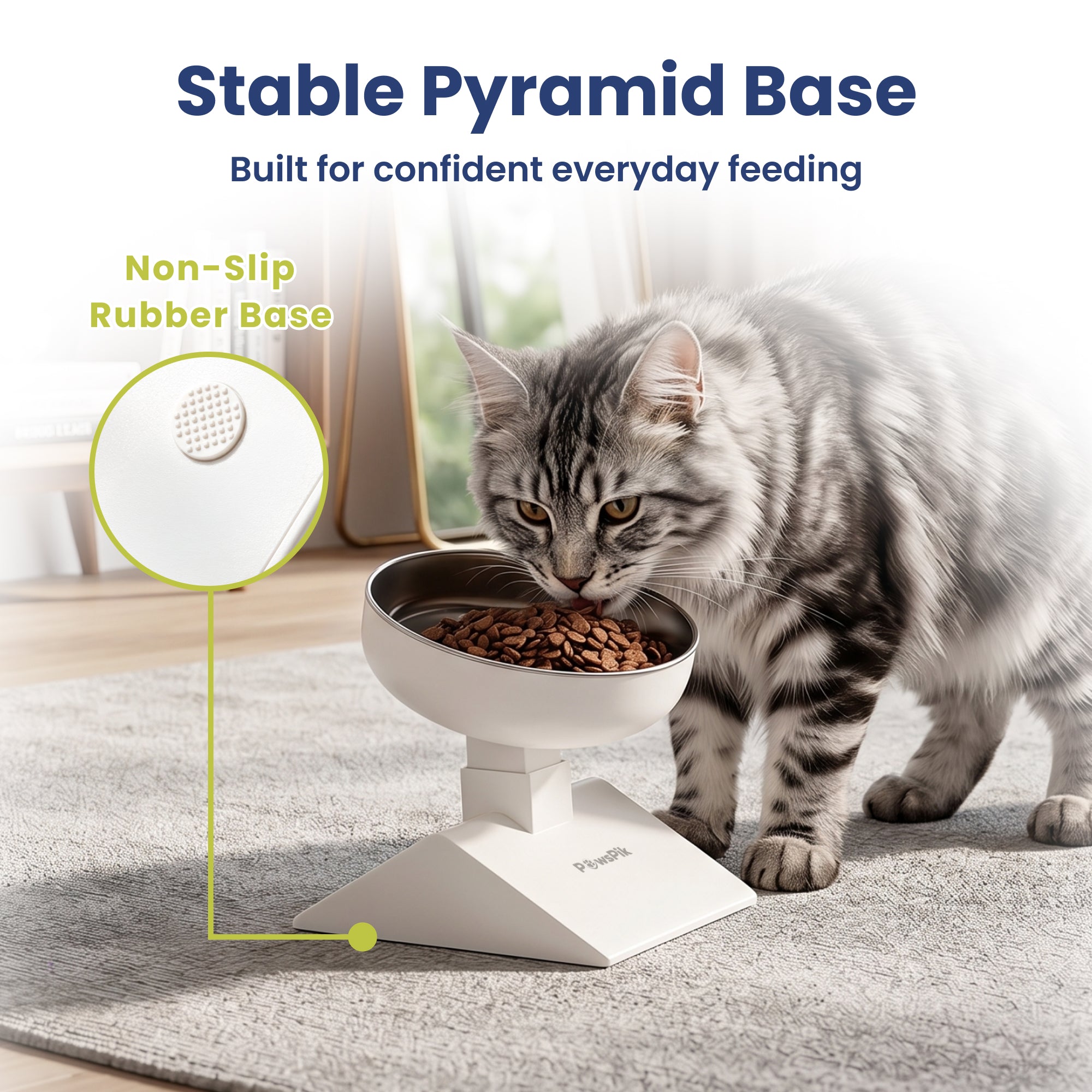 PawsPik® Adjustable Angle & Height Elevated Stainless Steel Dog Bowl