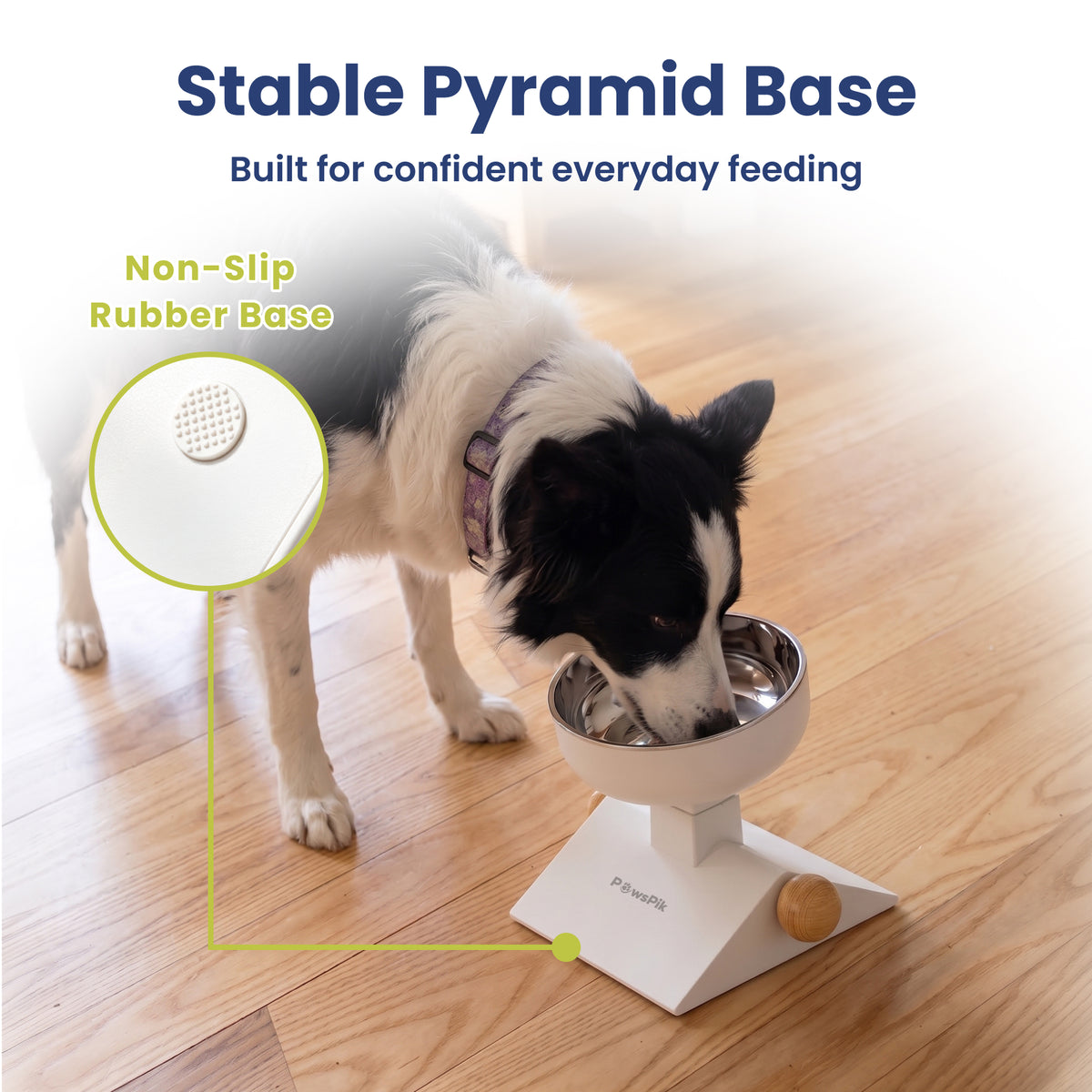 PawsPik® Adjustable Angle & Height Elevated Stainless Steel Dog & Cat Bowl