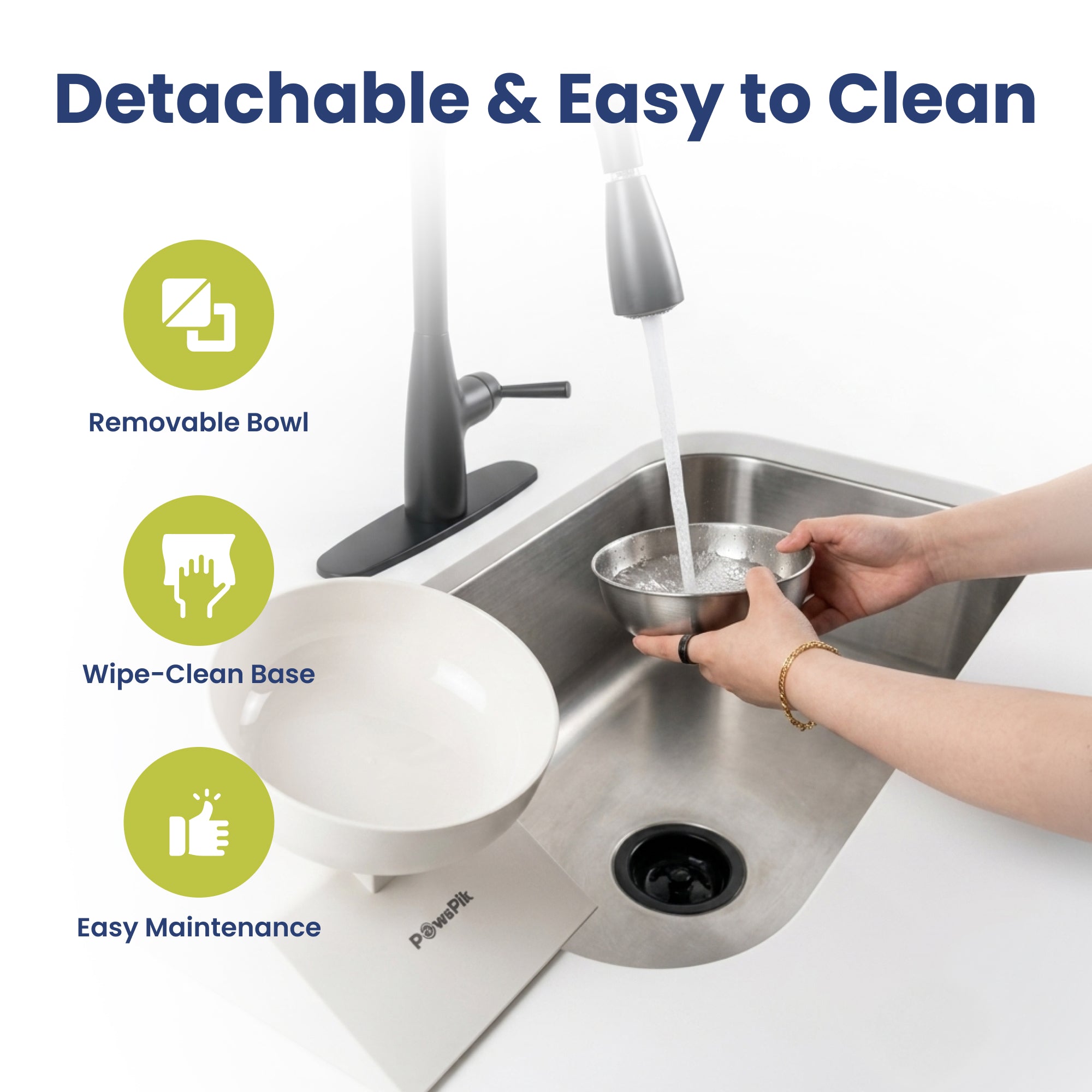PawsPik® Adjustable Angle & Height Elevated Stainless Steel Dog Bowl