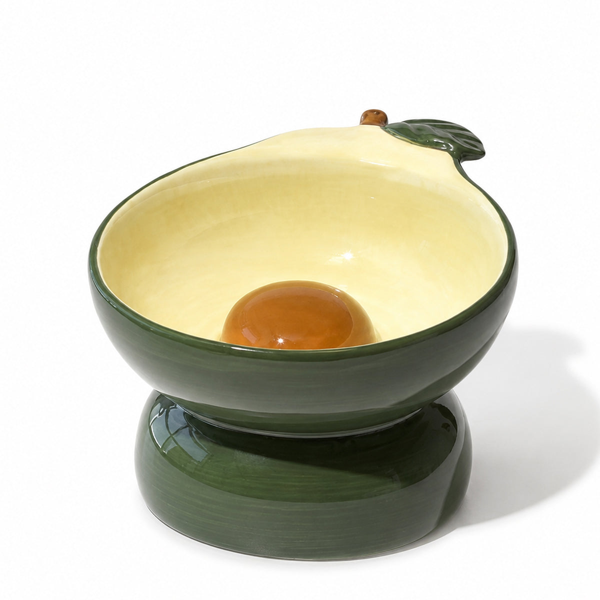 PawsPik® Fresh Picks Holiday Collection Elevated Ceramic Cat Bowl, Avocado, 8-oz