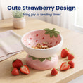 Load image into Gallery viewer, PawsPik® Fresh Picks Holiday Collection Elevated Ceramic Cat Bowl, Strawberry, 8-oz
