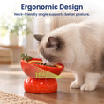 Load image into Gallery viewer, PawsPik®  Fresh Picks Holiday Collection Elevated Ceramic Cat Bowl, Tomato, 8-oz
