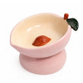 Load image into Gallery viewer, PawsPik® Fresh Picks Holiday Collection Elevated Ceramic Cat Bowl, Peach, 8-oz
