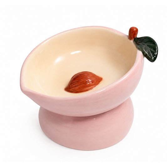 PawsPik® Fresh Picks Holiday Collection Elevated Ceramic Cat Bowl, Peach, 8-oz