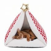 PawsPik® Festive Holiday Tree Plush Novelty Covered Dog & Cat Tent Bed