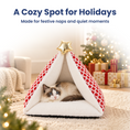 Load image into Gallery viewer, PawsPik® Festive Holiday Tree Plush Novelty Covered Dog & Cat Tent Bed
