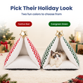 Load image into Gallery viewer, PawsPik® Festive Holiday Tree Plush Novelty Covered Dog & Cat Tent Bed
