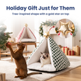 Load image into Gallery viewer, PawsPik® Festive Holiday Tree Plush Novelty Covered Dog & Cat Tent Bed
