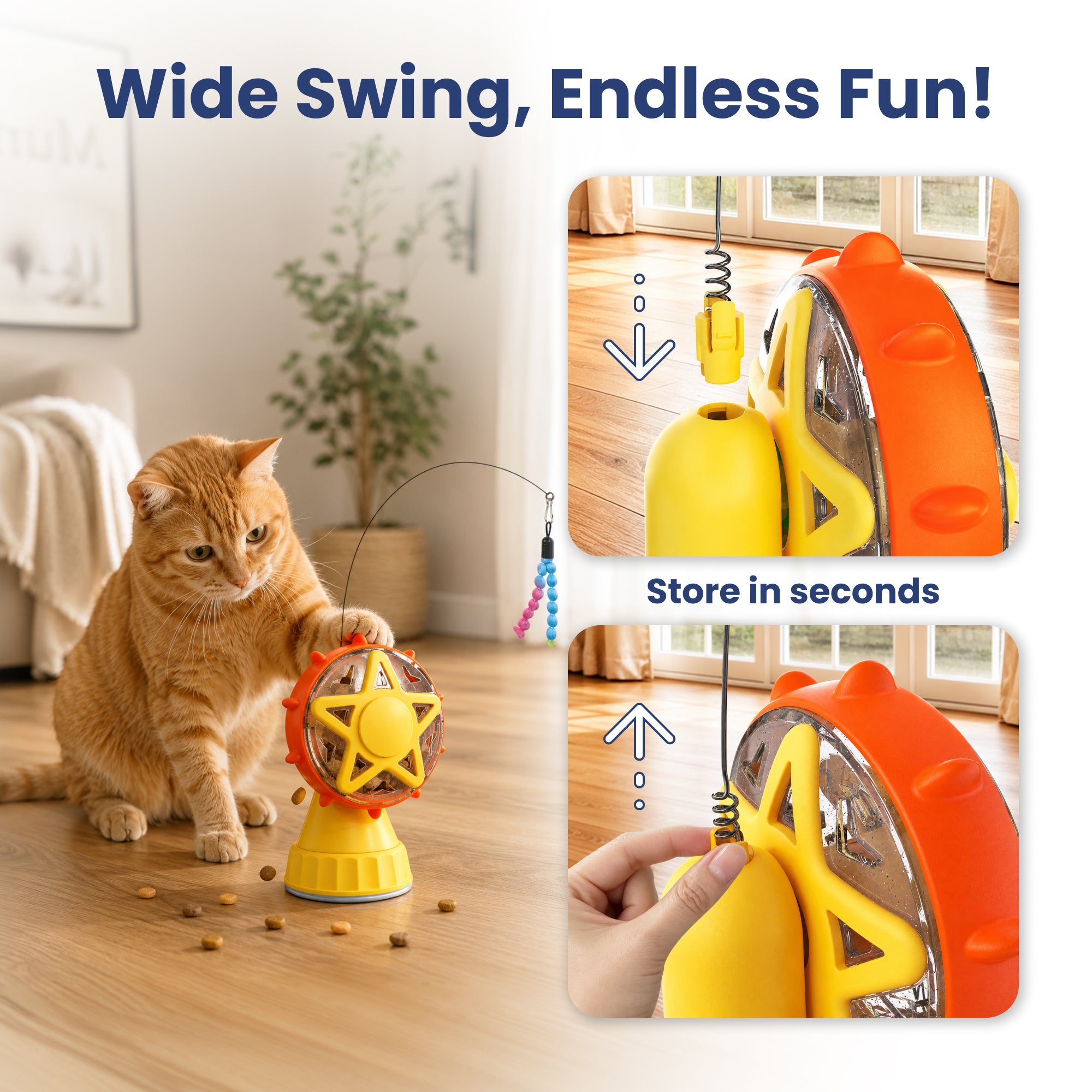PawsPik® Interactive Spinning Wheel Snack Feeder & Teaser Kitten Toy