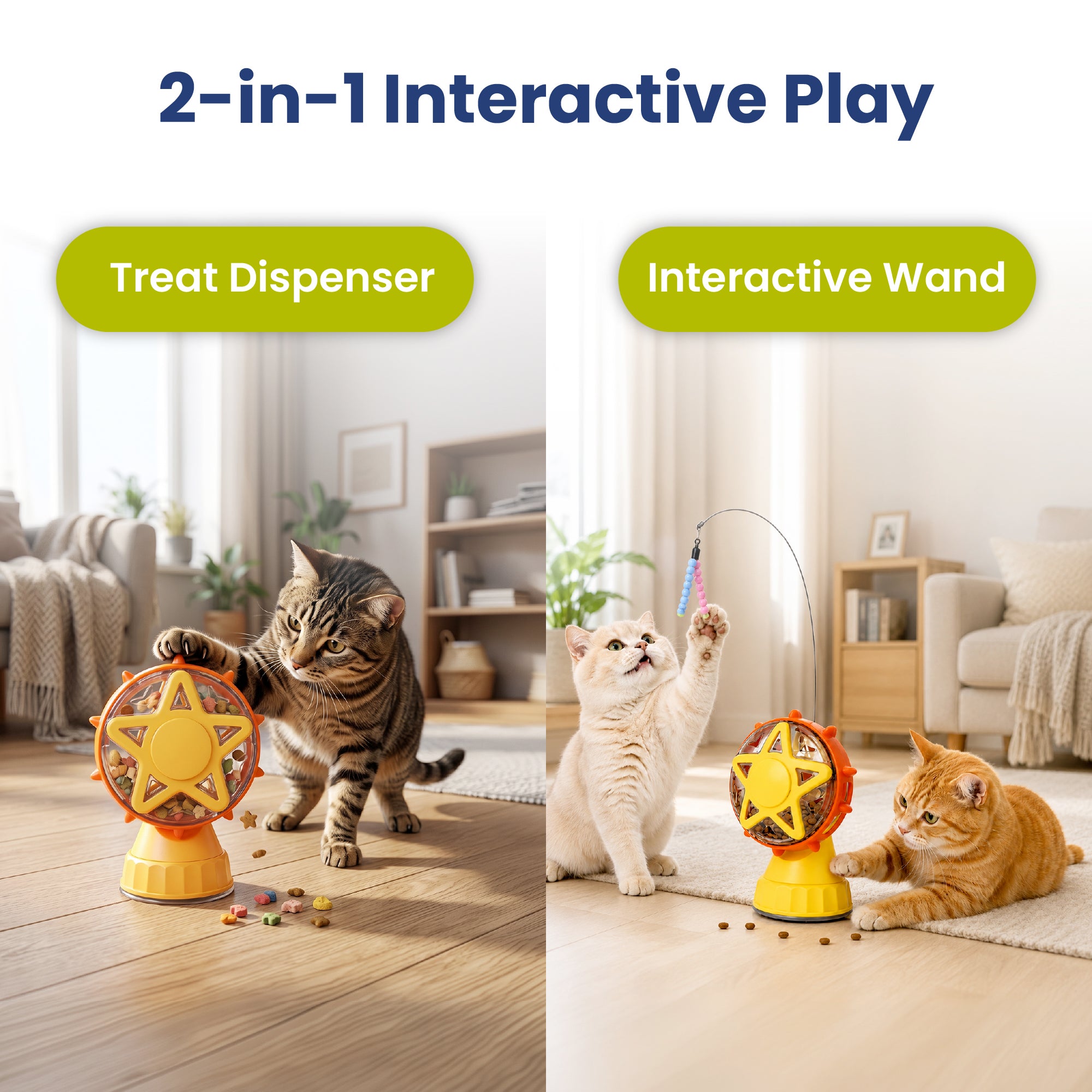 PawsPik® Interactive Spinning Wheel Snack Feeder & Teaser Kitten Toy
