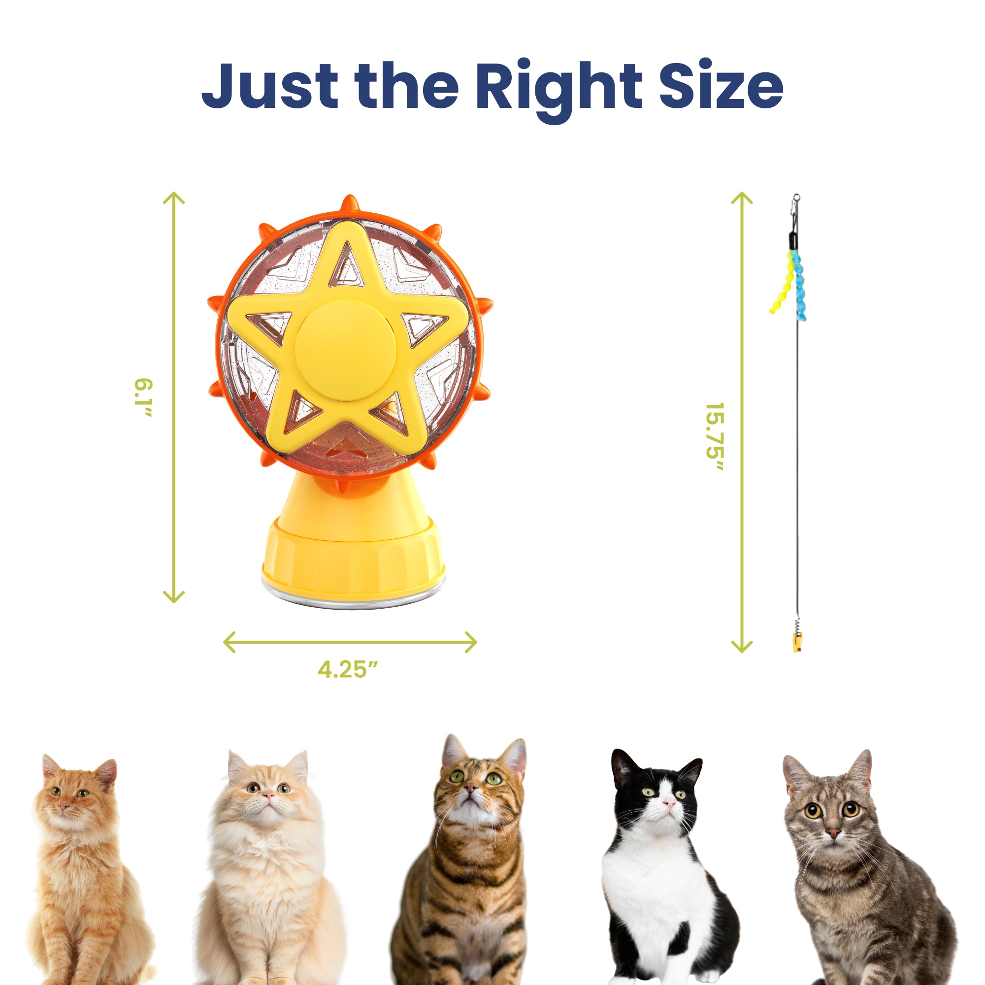 PawsPik® Interactive Spinning Wheel Snack Feeder & Teaser Kitten Toy