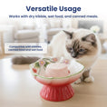 Load image into Gallery viewer, PawsPik® PawsPik Strawberry Blooms Elevated Ceramic Cat Bowl
