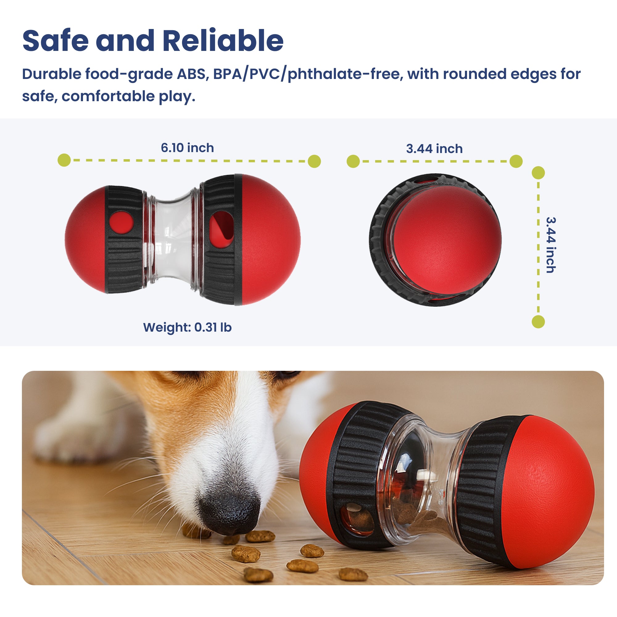 PawsPik® Dual Sphere Treat-Dispensing Rolling Toy