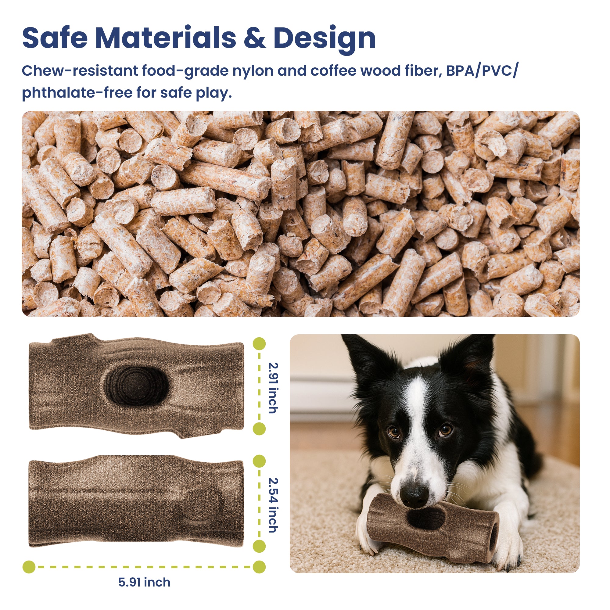 PawsPik 3-in-1 Tree-Stump Interactive Frozen Dog Treat Toy, Brown, Small