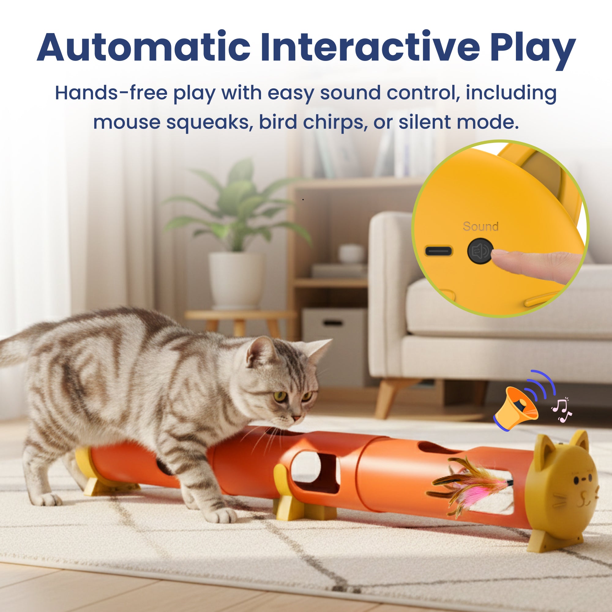 PawsPik® Electric Feather Teaser-Tube Cat Toy