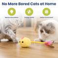 Load image into Gallery viewer, PawsPik® Interactive Spinning Feather Chick Electronic Plush Cat Toy, Yellow
