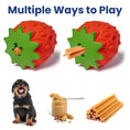 Load image into Gallery viewer, PawsPik® Strawberry Treat Dispensing Enrichment Dog Chew Toy
