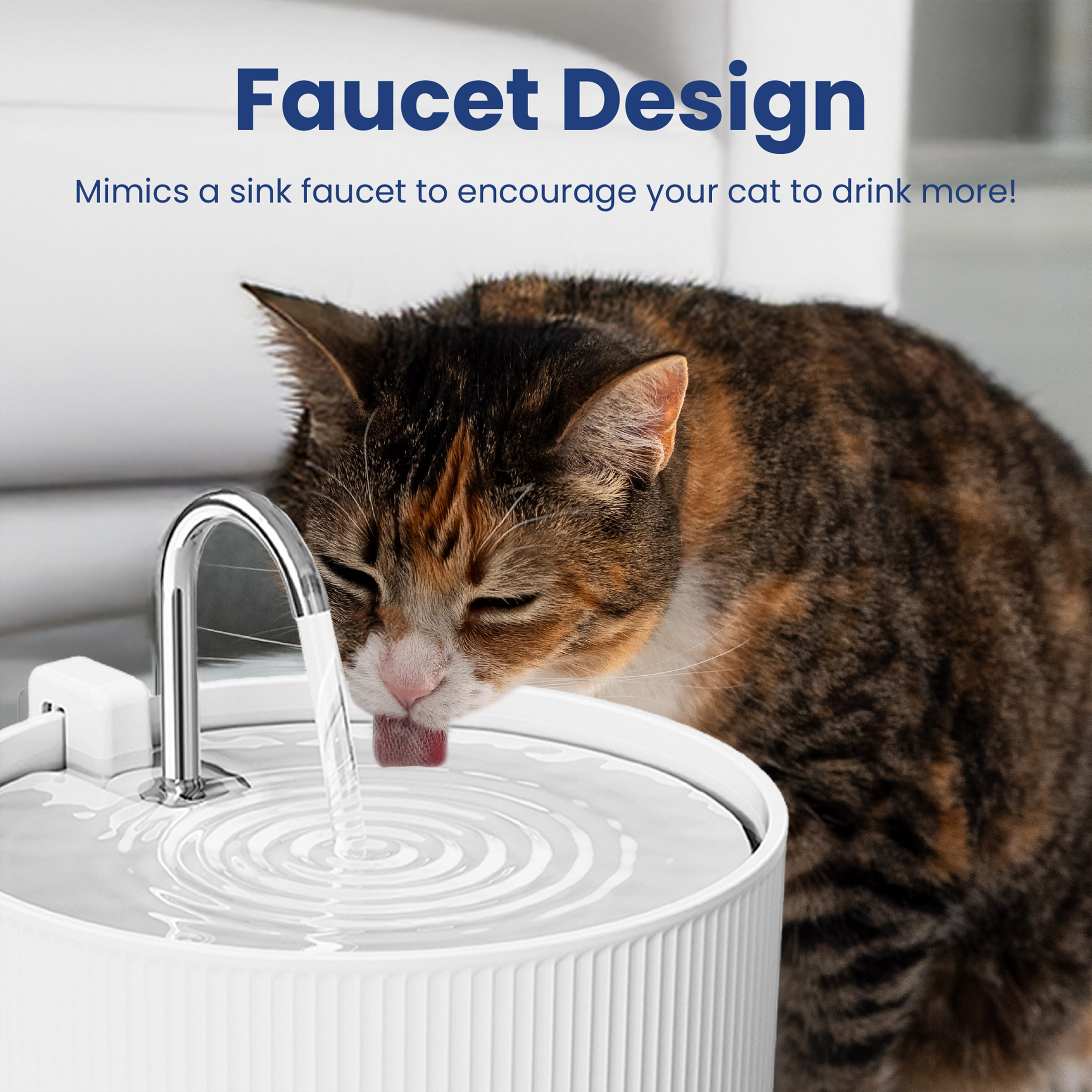 PawsPik® Serenity Faucet Ceramic Cat Fountain