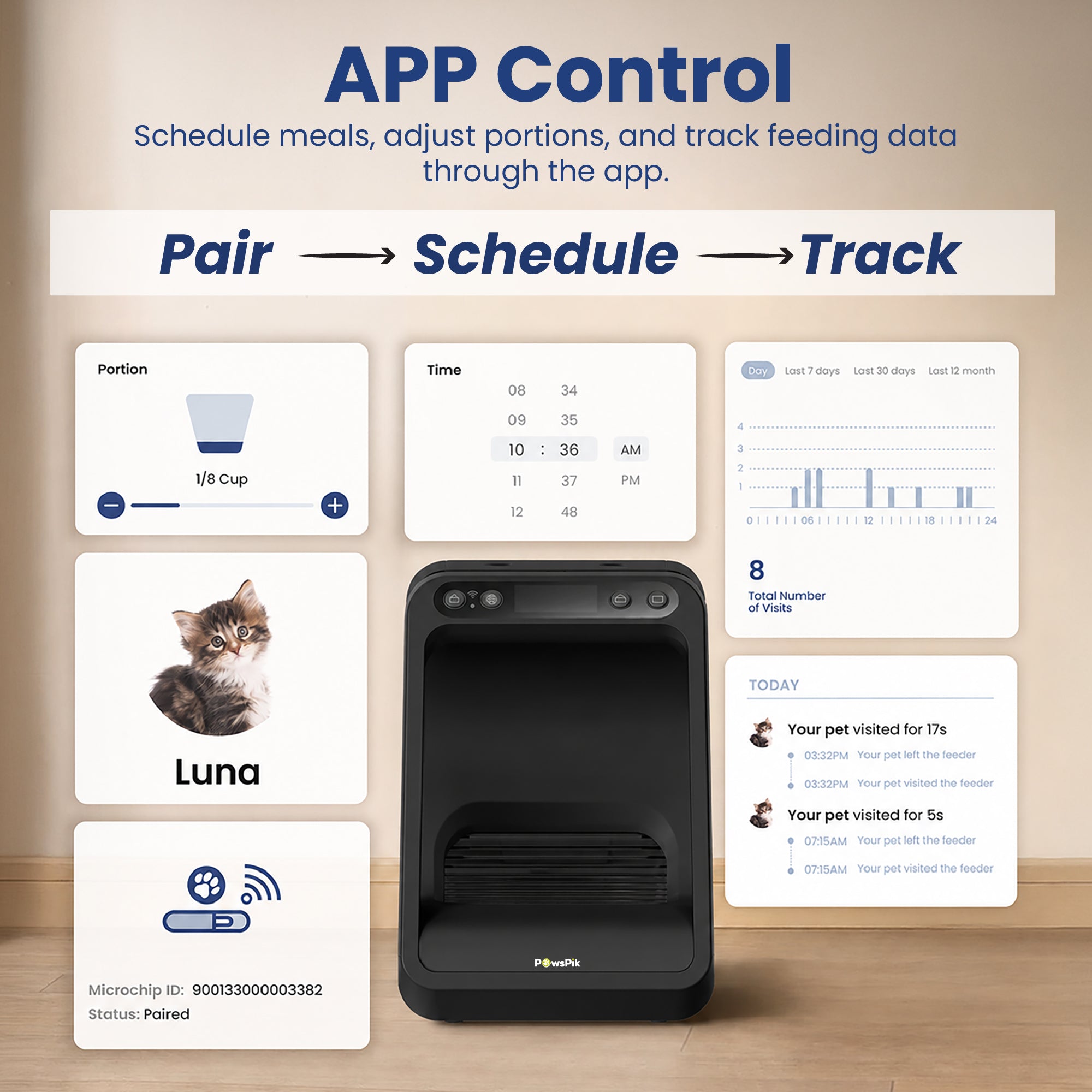 PawsPik® Automatic Microchip RFID Pet Feeder