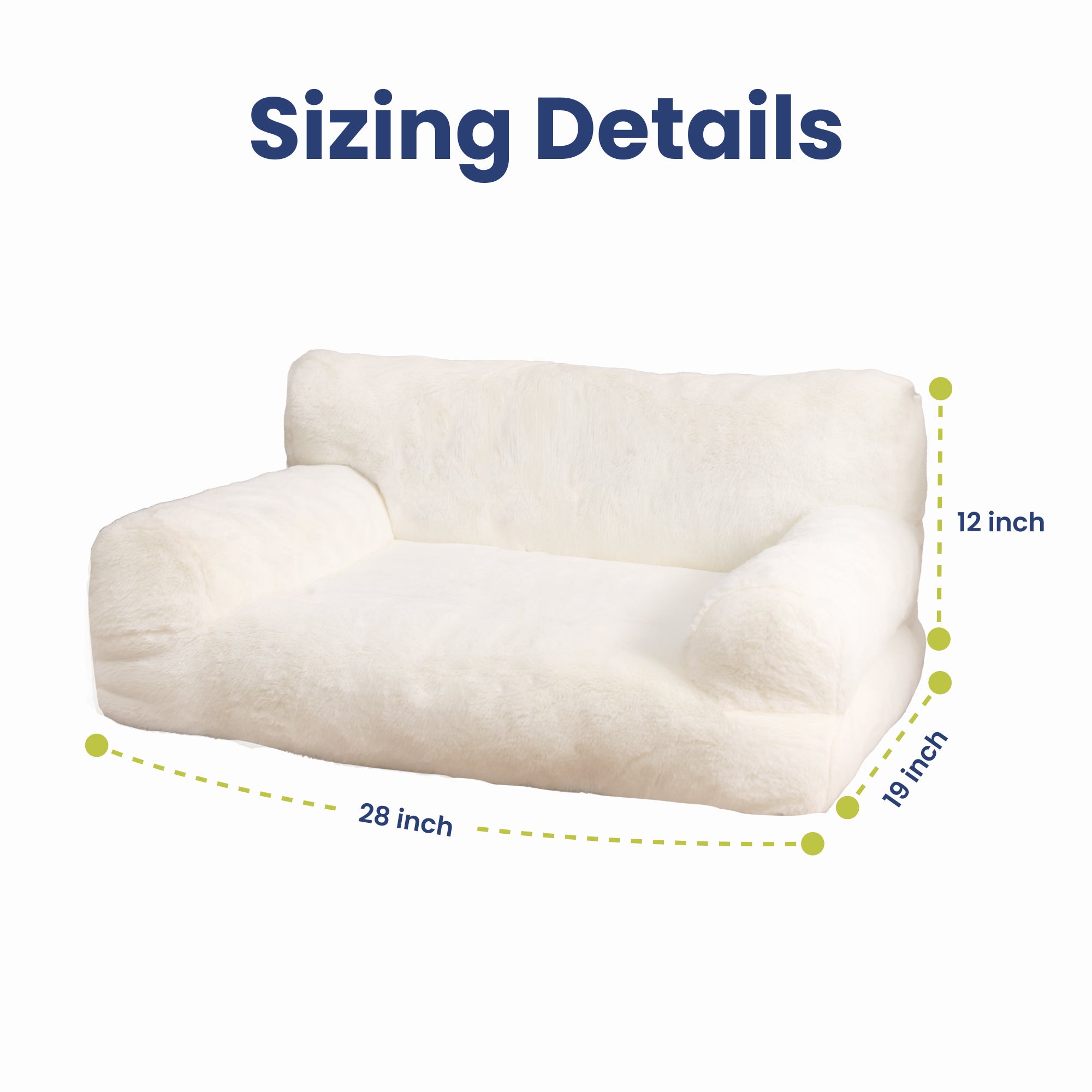 PawsPik® Plush Support Sofa Bed for Dogs & Cats, White