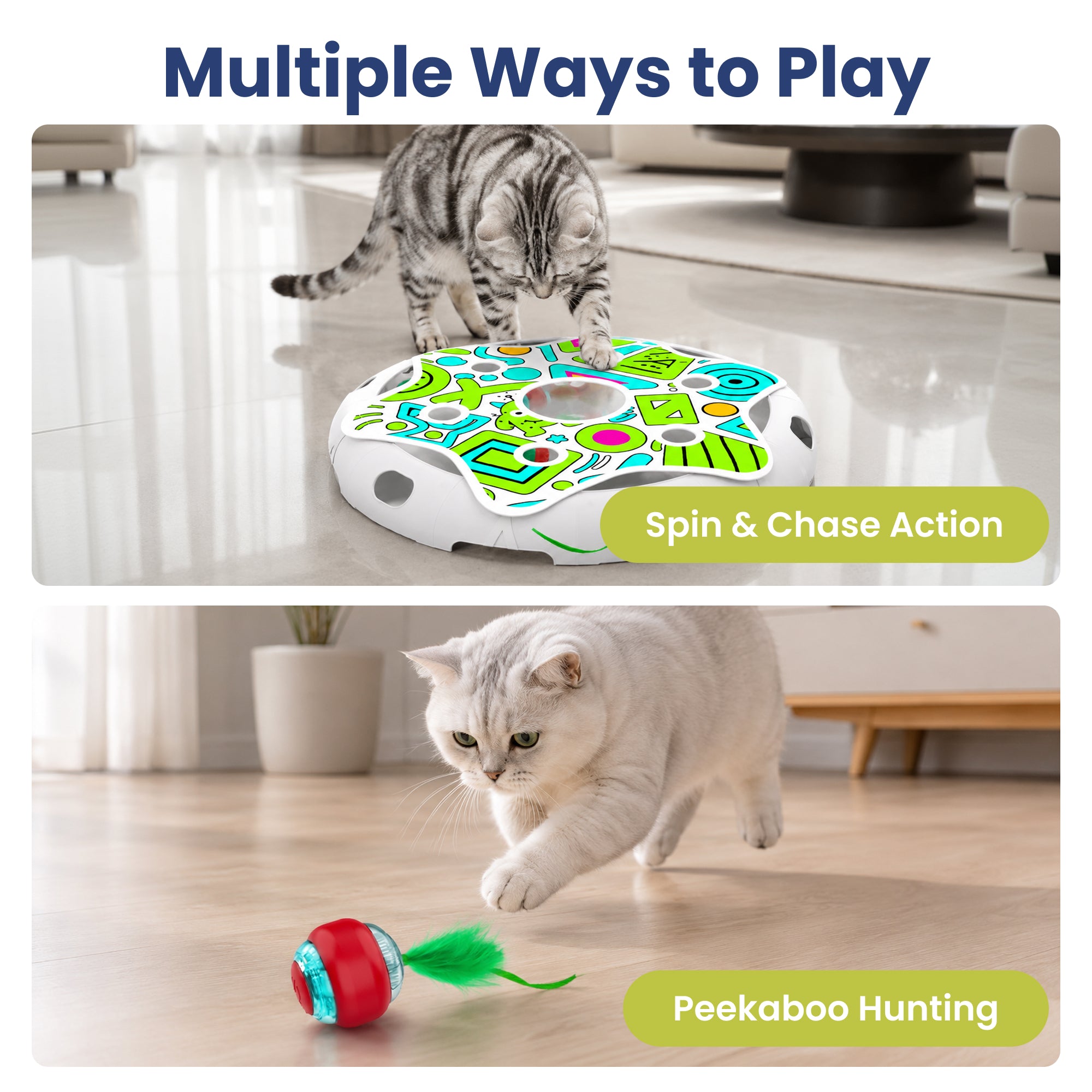PawsPik® Spin & Chase Interactive Smart Cat Toy