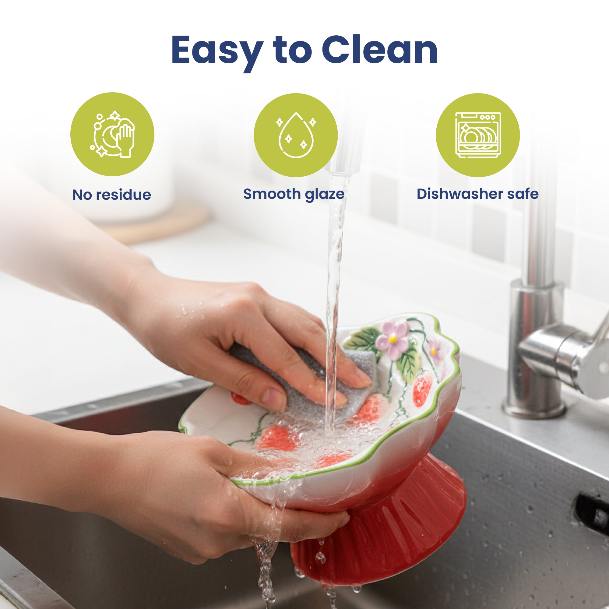 PawsPik® PawsPik Strawberry Blooms Elevated Ceramic Cat Bowl