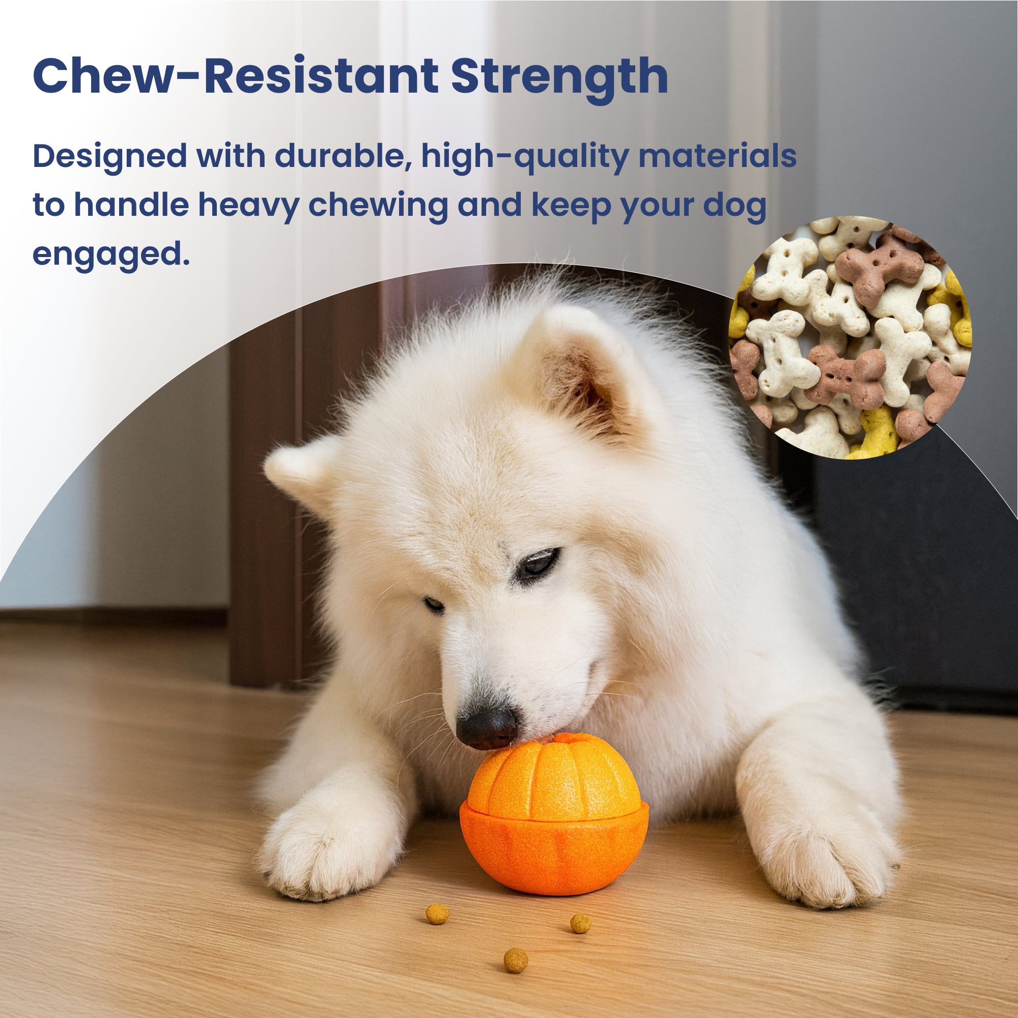 PawsPik® 2-in-1 Rolling Treat Dispenser & Frozen Lick Enrichment Doy Toy, Orange