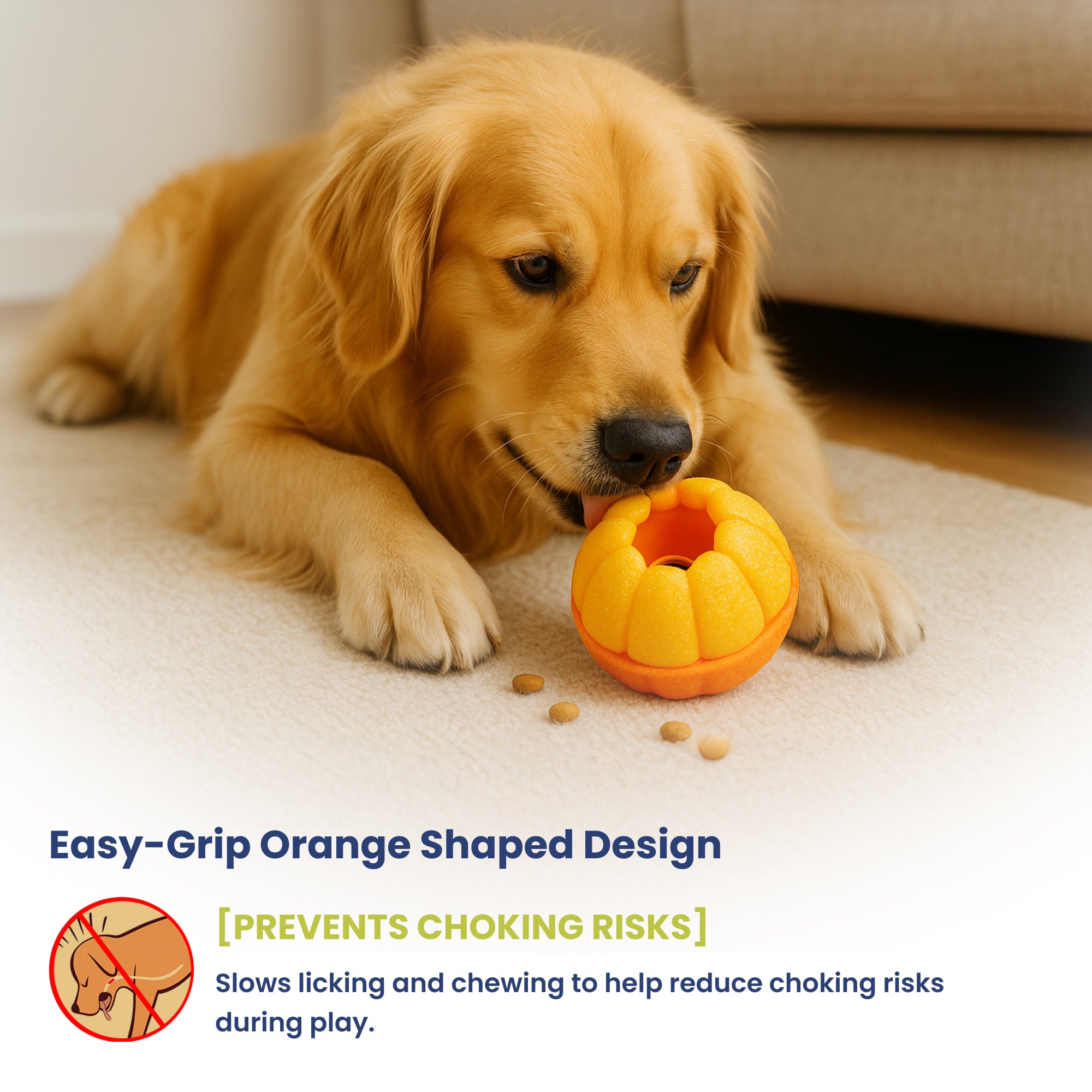 PawsPik® 2-in-1 Rolling Treat Dispenser & Frozen Lick Enrichment Doy Toy, Orange