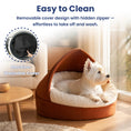 Load image into Gallery viewer, PawsPik® Hooded Bolster Dog Bed with Removable Cover & Plush Cushion

