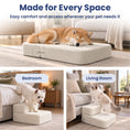 Load image into Gallery viewer, PawsPik® 2-in-1 Foldable Cushion & Dog & Cat Stair, Beige
