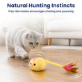 Load image into Gallery viewer, PawsPik® Interactive Spinning Feather Chick Electronic Plush Cat Toy, Yellow
